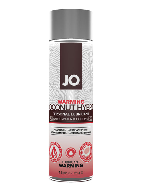 Lubricante híbrido sin silicona JO con calentamiento de coco